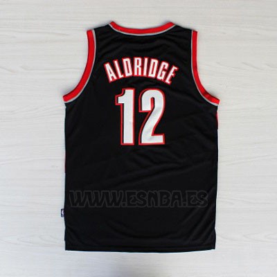 Camiseta Portland Trail Blazers LaMarcus Aldridge #12 Negro